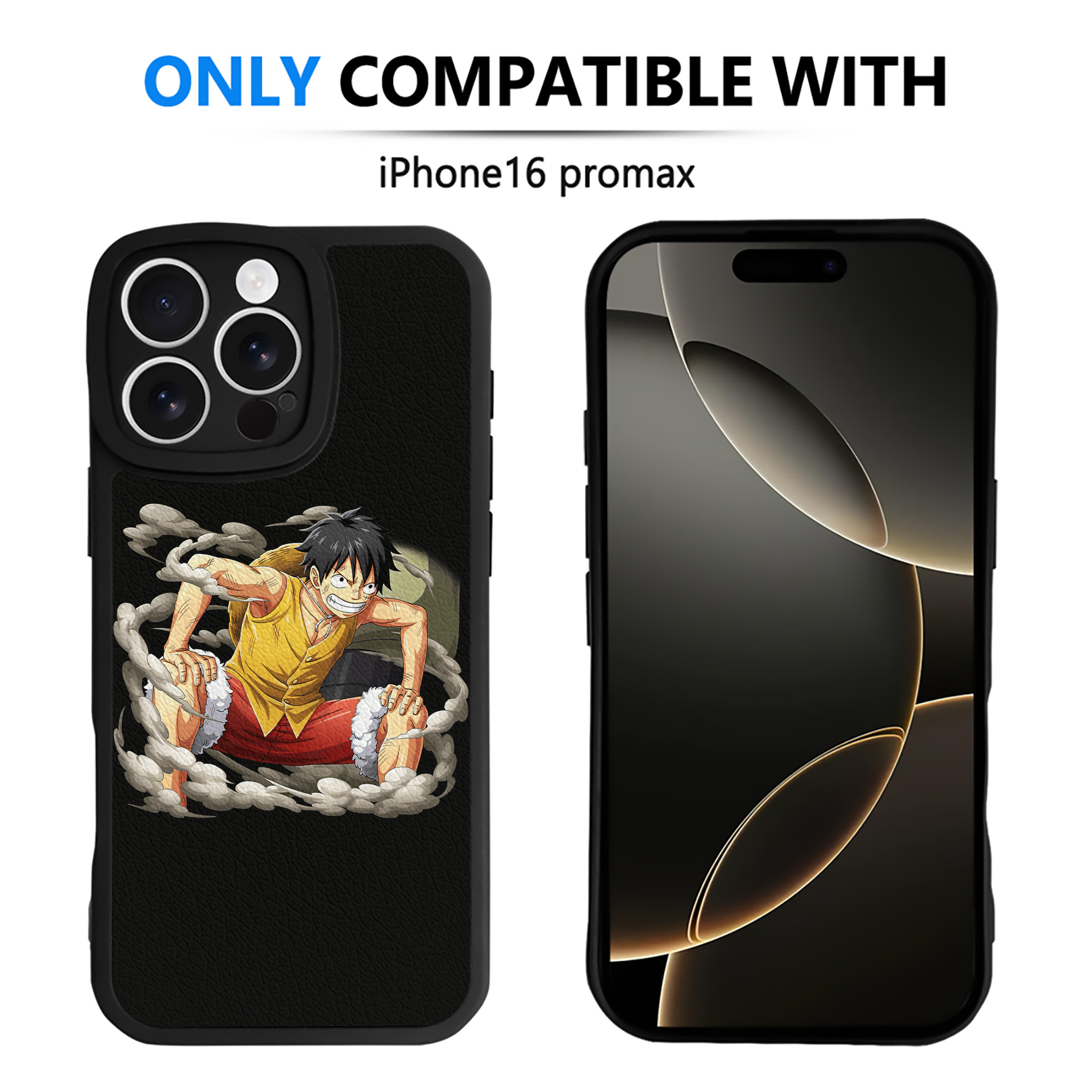 （画像用） ワンピース モンキー・D・ルフィ ONE PIECE Monkey D. Luffy 【iPhone 16シリーズ対応】シリコンスマホケース（レザー調） 材質：シリコン